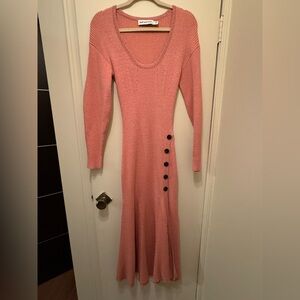 Coral Knit Self Portait Midi Dress NEW